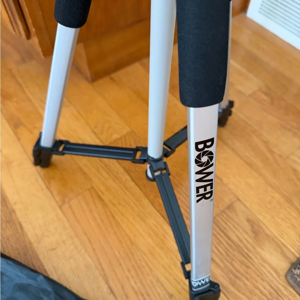 Bower Camera Video Black and Silver Tripod High Quality Adjustable Sturdy